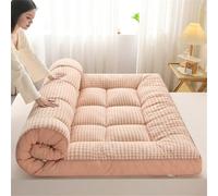 Soft Japanese Futon Mattress - Roll-Up Foldable Camping Pad for Guests Dorms & Sofas - Space-Saving Design Ideal Travel Sleeping Mat for Sleepovers & Outdoor Use