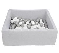 Soft Jersey Baby Kids Children Ball Pit with 150 Balls, Gift, 90x90 cm (Balls Colours: White,Grey)