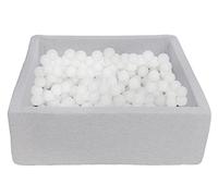 Soft Jersey Baby Kids Children Ball Pit with 300 Balls, Gift, 90x90 cm (Balls Colours: White)