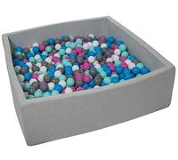 Soft Jersey Baby Kids Children Ball Pit with 900 Balls, Gift, 120x120 cm (Balls Colours: White, Blue, Pink, Grey, Turquoise)