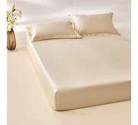 Soft Jersey Fitted Bed Sheets 135x200cm +15cm Combed Cotton Deep Pocket Stretch Bedding Cozy & Perfect for Comfortable Sleep