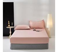 Soft Jersey Fitted Sheet 90x200cm with 25cm Deep Pockets Combed Cotton Stretch Bed Sheet for Ultimate Comfort