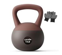 Soft Kettlebell -Cushioned Impact-Resistant Base and Anti-Slip, Kettle bell Anti-Slip Grip Weight for Home Workouts, Safe Strength Training Kettlebells Sets for Women & Men (Black-Pink, 6.8KG(15lb))