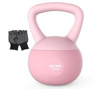 Soft Kettlebell, Safe Strength Training Kettle bell, Cushioned Impact-Resistant Base and Anti-Slip Grip Weight, Kettlebells Set for Home Workouts and Men/Women/ Beginners,With Non-slip Gloves (Pink