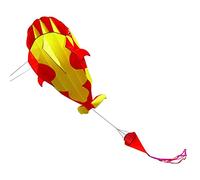 Soft Killer Whale Kite with 30M Kites String Beach Kite Large for Trip Beach Red and yellow, 250x200x20mm