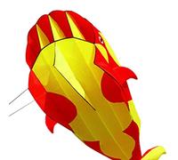 Soft Killer Whale Kite with 30M Kites String Beach Kite Large for Trip Beach Red and yellow, 250x200x20 mm