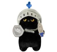 Soft Knight Cat Stuffed Animal - Heroic Armored Feline plushi, Brave Kitten Doll for role.play, Cuddly warriors Cat Pillow | Unique Birthday for Children & Young Kids