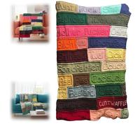 Soft Knit Funny Swear Word Throw - Handcrafted Cuss Blanket, Unique Gag Gift for Adults, Home Decor for Couch & Bed (a)