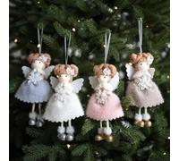 Soft Knitted Christmas Angels 4 Pack 18cm Plush Decor