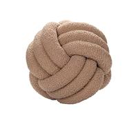 Soft Knot Ball Pillow,11 in Lamb Wool Throw Pillows, Knot Ball Pillow Boucle Ball Handmade Knotted Ball for Couch Chair Cushion, Decorative Knot Ball Pillow for Living Room Bedroom Car(Khaki)