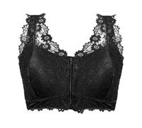 Soft Lace Mastectomy Bra Wireless Full Coverage Front Closure Tank Style Post Surgery Recovery Support Comfort, The-black-307-lact, XXXXXXL