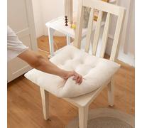 Soft Lambswool Chair Cushions Fluffy Seat Pads for Home & Office Comfortable White Square Cushions (35x35cm) Perfect for Cozy Seating