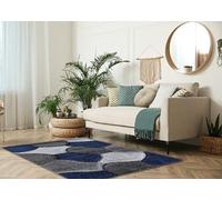 Soft Large Shaggy Rugs Modern 3D Design Carved Fluffy Rugs for Living Room Bedroom Small Floor Mats (Blue Grey, 120 x 170 cm)