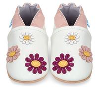 Soft Leather Baby’s Shoes - Newborn Baby’s Leather Booties with Suede Soles - First Steps Shoes - Newborn Baby’s Shoes - Shoes for Baby Boys or Girls. 12-18 Mesi Fiori e Bolle