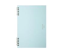 Soft Leather Book of Notes, Spiral Binding, Eco Friendly, A5, Lined, (Light Teal)