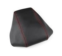 Soft Leather Center Console Armrest Box Cover Lid Skin Cover Sticker Trim For Ford For Focus 2015 2016 2017 2018(B black red line)