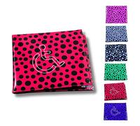 Soft Leather Disabled Badge Holder Polka Dot Wallet Disability Parking Badge Cover Holder by Glamified Disabled Blue Badge Display Holder (Red)