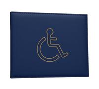 Soft Leather Disabled Badge Holder Wallet Disability Parking Badge Cover Holder by Glamified Disabled Blue Badge Display Holder… (Navy Blue)