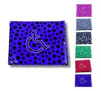 Soft Leather Disabled Badge Holder Wallet Disability Parking Badge Cover Holder by Glamified Disabled Blue Badge Display Holder… (Blue (Polka Dot))