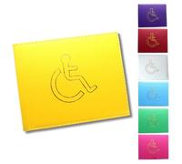 Soft Leather Disabled Badge Holder Wallet Disability Parking Badge Cover Holder by Glamified Disabled Blue Badge Display Holder… (Yellow)