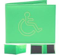 Soft Leather Disabled Badge Holder Wallet Disability Parking Badge Cover Holder by Hithika Disabled Blue Badge Display Holder (Green)