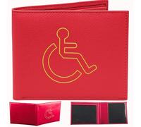 Soft Leather Disabled Badge Holder Wallet Disability Parking Badge Cover Holder by Hithika Disabled Blue Badge Display Holder (Red)