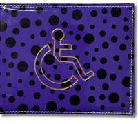 Soft Leather Disabled Badge Holder Wallet Disability Parking Badge Cover Holder by Hithika Disabled Blue Badge Display Holder ((Purple (Polka Dot)))