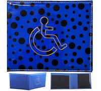 Soft Leather Disabled Badge Holder Wallet Disability Parking Badge Cover Holder by Hithika Disabled Blue Badge Display Holder ((Blue (Polka Dot)))