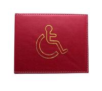Soft Leather Disabled Badge Holder Wallet - Premium Accessible Permit Holder for Disability Parking Cards, Durable Protection Case with Clear Window, RFID-Safe Travel Pass Organizer (Maroon)