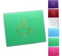 Soft Leather Disabled Badge Holder Wallet - Premium Accessible Permit Holder for Disability Parking Cards, Durable Protection Case with Clear Window, RFID-Safe Travel Pass Organizer (Green)