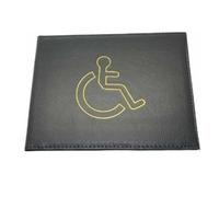 Soft Leather Disabled Badge Holder Wallet - Premium Accessible Permit Holder for Disability Parking Cards, Durable Protection Case with Clear Window, RFID-Safe Travel Pass Organizer (Black)