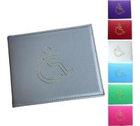 Soft Leather Disabled Badge Holder Wallet - Premium Accessible Permit Holder for Disability Parking Cards, Durable Protection Case with Clear Window, RFID-Safe Travel Pass Organizer (Gary)