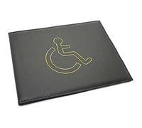 Soft Leather Disabled Badge Timer Parking Permit Holder Wallet Disability Cover (Black)