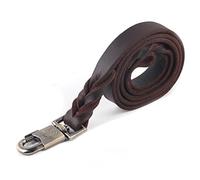 Soft Leather Dog Leash, Braided Pet Chain, 2.5cm Wide, Brown, Multiple Lengths - Durable Eco - Friendly Material, Heavy Duty Clip, Comfortable Walks for Medium and Large Dogs (2.5 * 120CM)