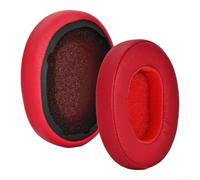 Soft Leather Ear Cushions for Skullcandy Crusher for evo Comfort Fit(Red) | 35% thicker memory foam, enhanced sound isolation, comfortable for long gaming, wireless compatible