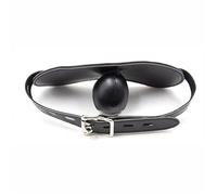 Soft Leather Gag Seal The Mouth Adult Sex Toys Open Mouth Ball Gag Sex Bondage Fetish Toy Female Slave Trainer Ball Ga Black One Size