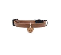 Soft Leather Pet Collar, Lightweight Decorative Necklace for Cats & Small Dogs, Cute Bear Charm, Safety or Standard Buckle, 3 Coffee - Safety Buckle,S (Adjustable 16-25cm)