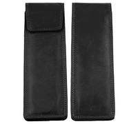 Soft Leather Slimline Glasses Spectacle Case in Black