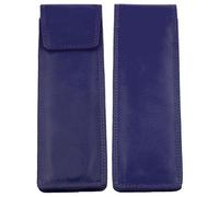 Soft Leather Slimline Glasses Spectacle Case in Navy
