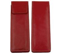 Soft Leather Slimline Glasses Spectacle Case in Red