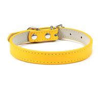 Soft Leather Solid Dog Collar Adjustable Puppy Neck Strap Safe Collars for Small