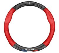 Soft Leather Steering Wheel Cover for Suzuki Swift Sport 2024 2025, Smooth Leather Car Accessory, Non Slip Surface, Comfortable Grip, Protective Layer,Red