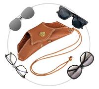 Soft Leather Sunglasses Bag - 1 PSC Case for with Wrist Strap | 17cm × 9cm Case, Holder Stand, Holder, Sunglasses Case for Men and , Travel