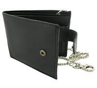 SOFT LEATHER WALLET WITH SAFETY CHAIN 4XCARDS 2XNOTES 1XPURSE