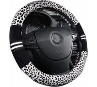 Soft Leopard Car Warm Steering Wheel Cover Handbrake Grip Gear Shift Plush For Women In Winter White