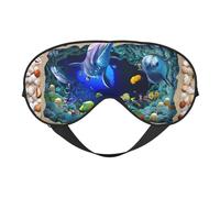 Soft Light Blocking 3D Underwater World Dolphin Print Sleep Mask for Side Sleeper Women Men,Breathable Eye Mask with Adjustable Strap