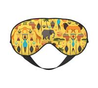 Soft Light Blocking Africa Elephant Print Sleep Mask for Side Sleeper Women Men,Breathable Eye Mask with Adjustable Strap