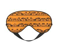 Soft Light Blocking African Animals Print Sleep Mask for Side Sleeper Women Men,Breathable Eye Mask with Adjustable Strap