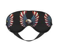 Soft Light Blocking American Eagle Flag Print Sleep Mask for Side Sleeper Women Men,Breathable Eye Mask with Adjustable Strap