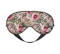 Soft Light Blocking Animal Tiger Leopard Print Rose Flower Print Sleep Mask for Side Sleeper Women Men,Breathable Eye Mask with Adjustable Strap